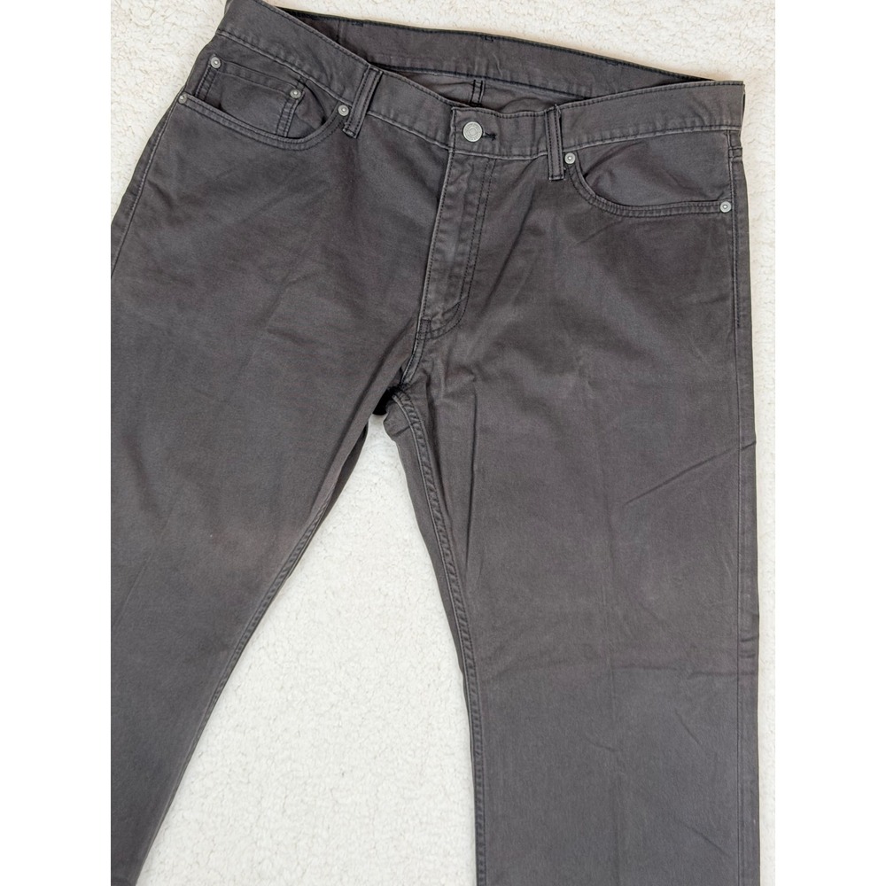 Levis 514 Straight Fit Pants Mens 38x30 Charcoal Gray Twill Jeans 00514-0408